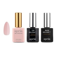 Couleur Trio Set - Color, Base Coat, Non-Wipe Top Coat (15ml), Nail Polish Bu...