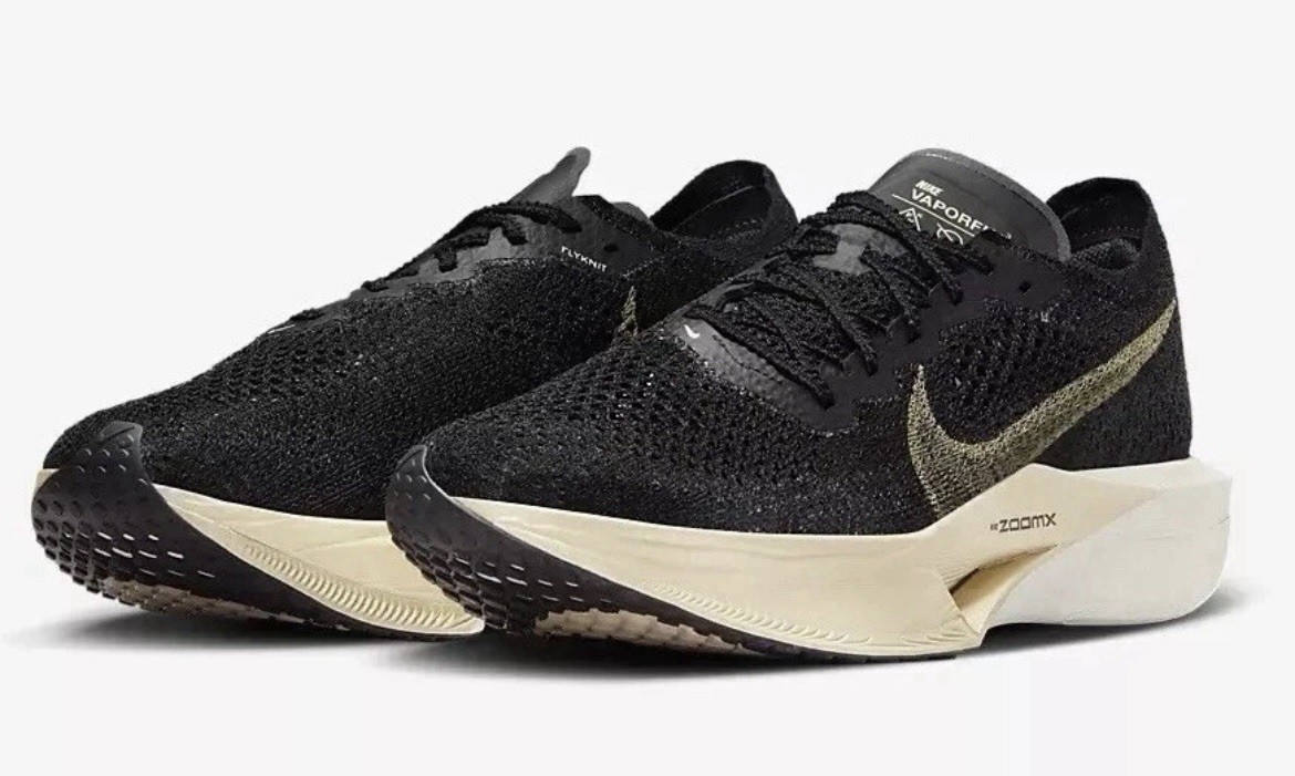 Nike Zoomx Vaporfly Next% 3 Black-Metallic Gold-Grain Mens Sz 7.5