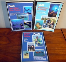 Lot 3 Vintage PADI Open Water Diver Manual Scuba Dive Diving Training Book