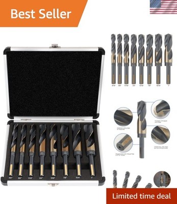 Enhanced Drilling Performance: 8-Piece Reduced Shank Drill Set, Aluminum Case