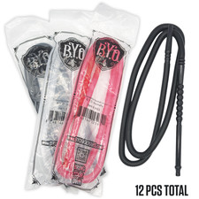 Manguera de cachimba desechable de B.Y.O. Cachimbas, Cachimba Shisha Colores Mezclados, 12 PIEZAS 72"