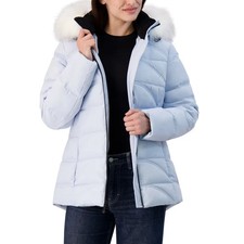 Nautica Women's Water Resistant Puffer Removable Hood Full Zip Jacket
