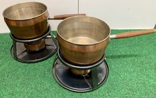 Lot of 2 CONICA West Germany Vintage 16 cm Copper Fondue Pot Sets