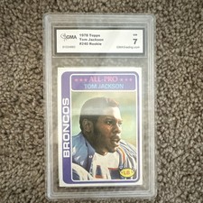 Topps 1978 Tom Jackson #240 Rookie Denver Broncos NFL GMA 7 Football Card. rookie card picture