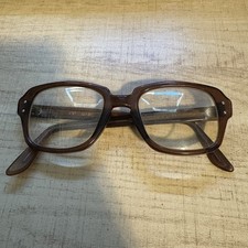 Vintage USS Eyeglasses Frames Brown Military Issue MCM 50 s 50-20 US Z87
