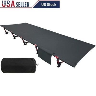Portable Ultralight Camping Cot Sleeping Bed Outdoor Hiking Travel Beach Black