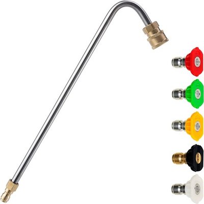 #ad #ad Stainless Steel Pressure Washer Gutter Cleaner Attachment Angled Extension Wand $19.84