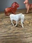 Vintage 1960s-70s Hong Kong Plastic Animal Figurines Lot 5 Zoo Farm Lion Deer — photo 5