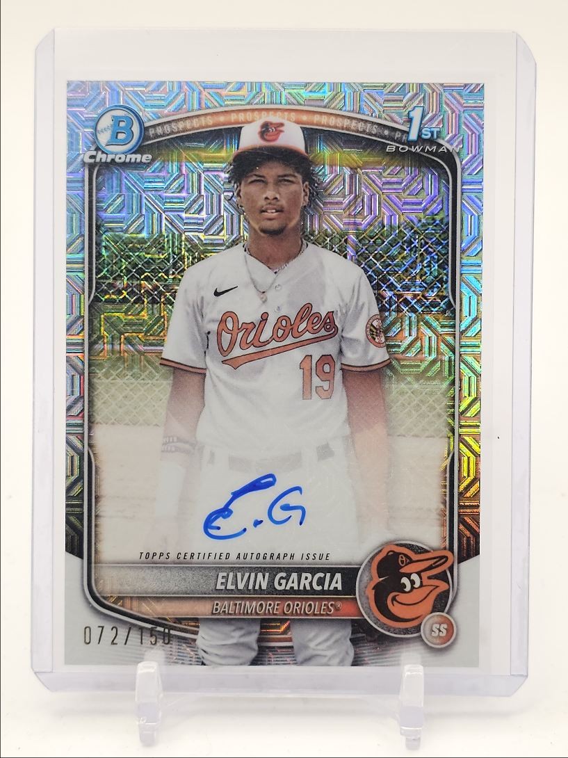 ELVIN GARCIA 2025 BOWMAN CHROME 1ST AUTOGRAPH CHOICE HTA AUTO /150 Q6017