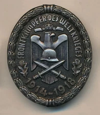 WW1 Imperial Germany Ehrenzeichen Frontkämpfer Freikorps 1914-1918 medal badge