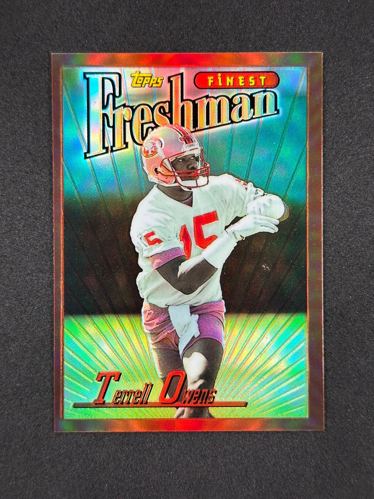 1996 Topps Finest #338 Terrell Owens RC Freshman Refractor | No Coating | 49ers