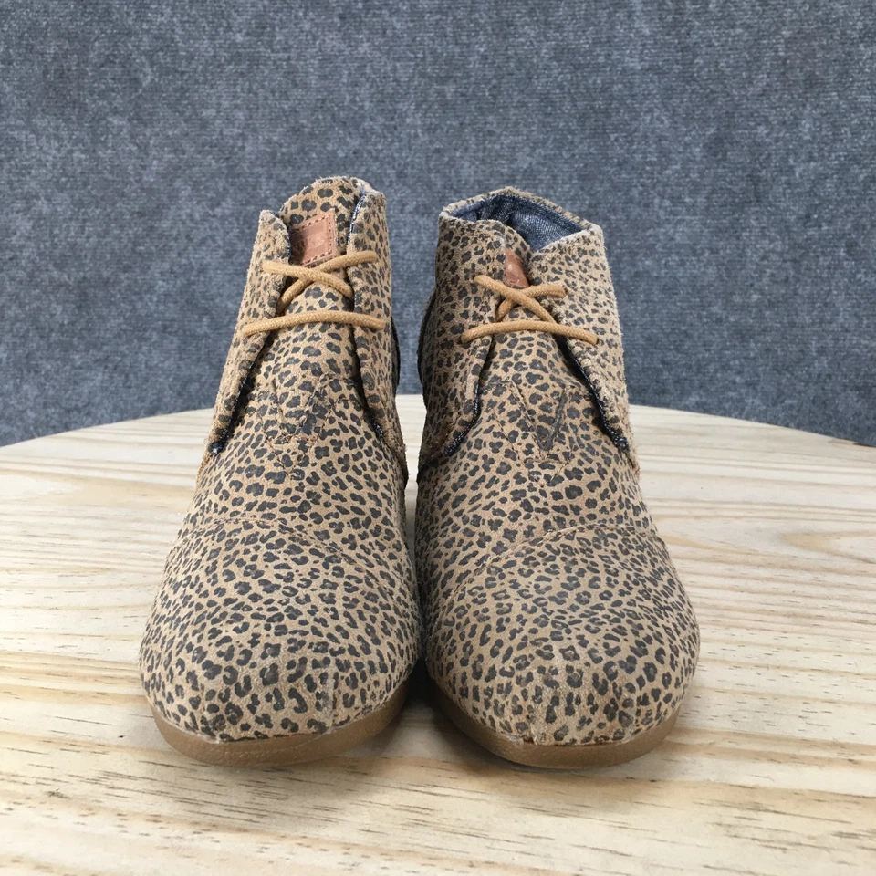 Botas Toms para mujer 7 botines de cuña del desierto multicolor gamuza con cordones informales leopardo Foto 4 de 4