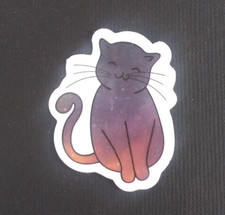 Beautiful Galaxy Night Sky Kitty Cat Sticker 1.58" x 1.25" AH 