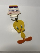 VTG 1989 Looney Tunes Plasticolor Key Pals Key Ring Tweety Bird with Tags USA
