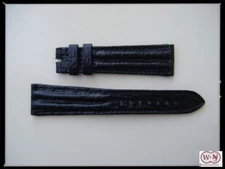 Bracelet de Montre 20/16 Requin Noir Double Doublure Tubulaire Fabriqué En