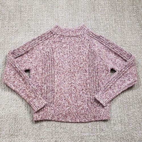 Lucky Brand Damenpullover mittellila Pullover hoher Ausschnitt Raglan