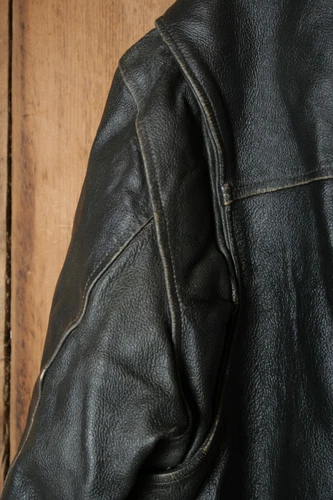 DECODED Brown Leather Fleece Lined Motorcycle Jacket Men's Sz. XL image 9