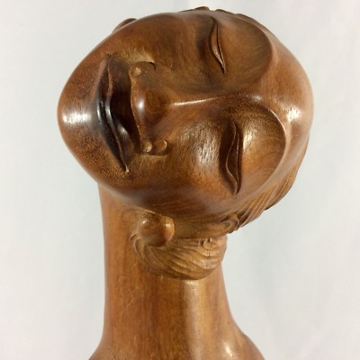 Abstract Sculpture Nude Women Hand Carved From Mahogany Wood With Lot