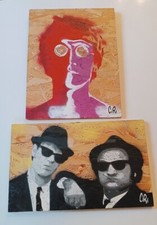 Set 2 Quadri Street Art - John Lennon / Blues Brothers