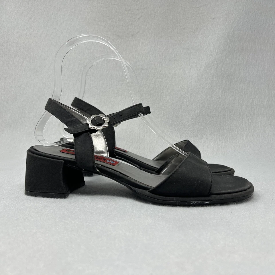 Vintage Y2K Mudd Women’s Size 4.5 Black Strappy Square Toe Chunky Heel Sandals - Image 3 of 4