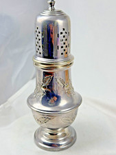 Muffineer   Sugar Spice Shaker   Israel Freeman  England  Signed Silverplate