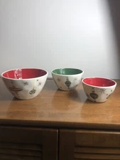 Potter's Studio Christmas Nesting Bowl Set