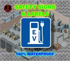 EV Charging Waterproof Sticker Decal for Facility Safety & Personal Use