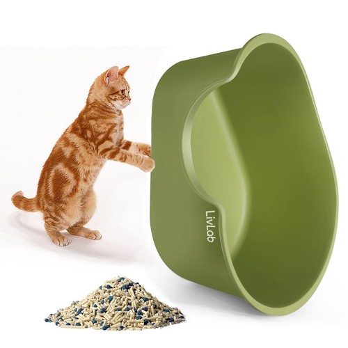 LivLab Jumbo Cat Litter Box 29.6" L X 20.4" W X 11.8" H High Sides