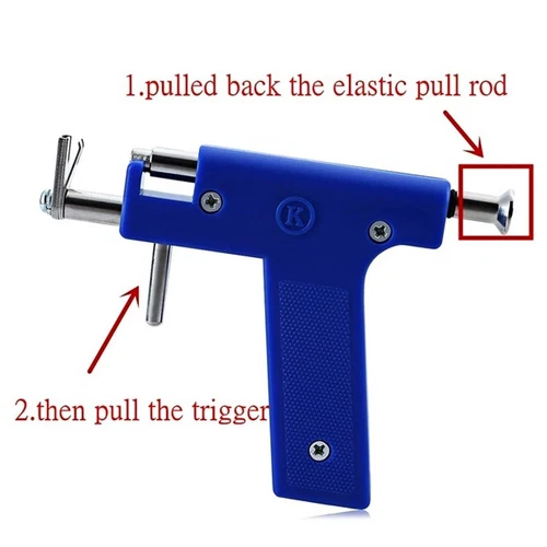 Neu Ohr Piercing Gun Ohrloch Pistole Nase Nabel Körper Pierce mit 98 Ohrstecker - Bild 7 von 9