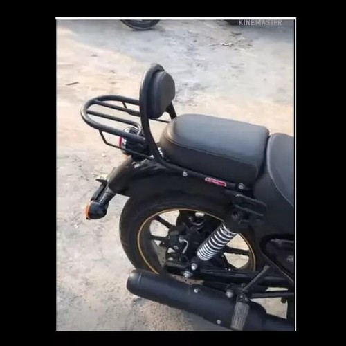 Nuovo portapacchi nero con schienale adatto per Royal Enfield Meteor 350cc - Foto 7 di 19