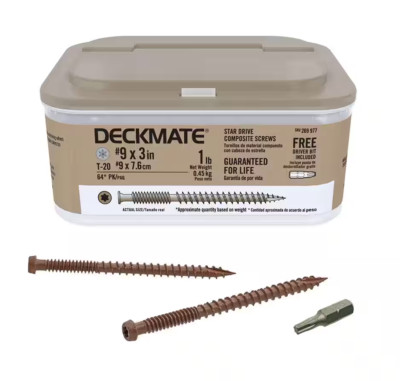 Deckmate #9 x 3 in Star-Drive Bugle Head Brown Composite Deck Screw 1 lb./65 pcs