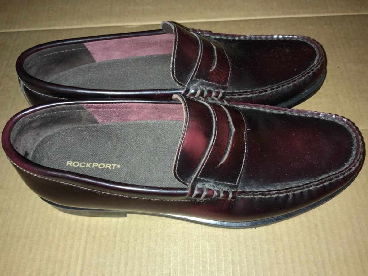 Rockport Men’s Loafers 10.5 Burgundy Leather Soft Suede Feel ADIPRENE Comfort Men main image 3
