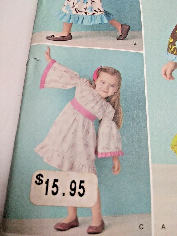 Dress Modest Bell Sleeve 1/2 1 2 3 Simplicity 1595 Sewing Pattern Boho Pullover - Image 2 of 4