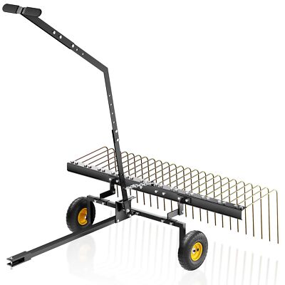 Wiltec Rasentraktor Rechen 152cm Vertikutierer Rasenstriegel Rasenlüfter Garten