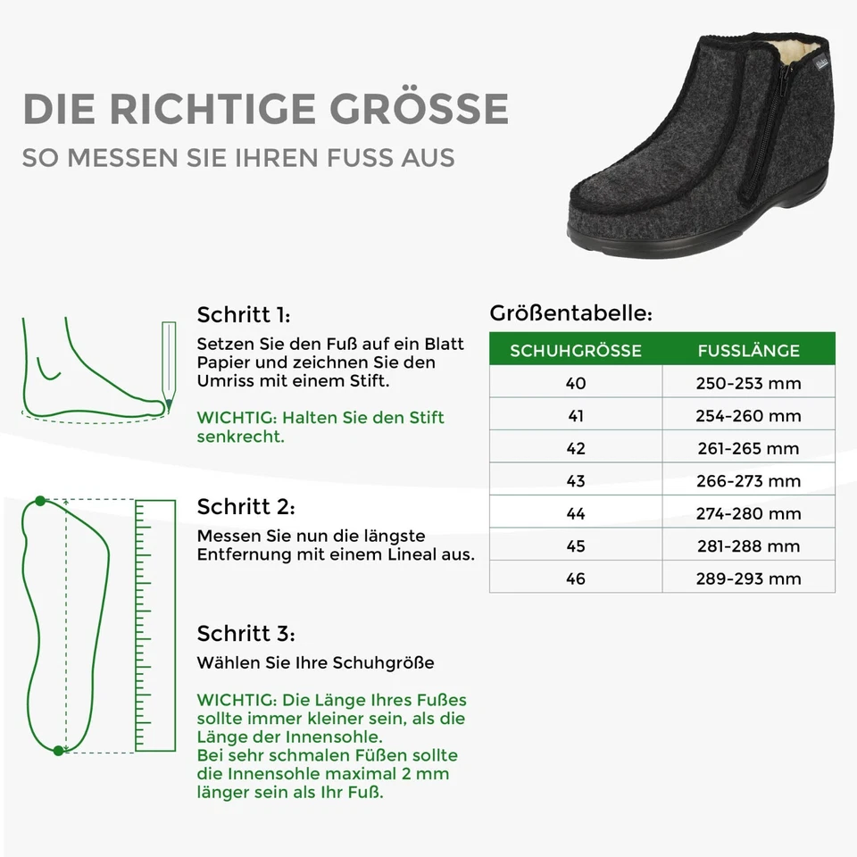 Herren Filz Hüttenschuhe mit Schafwolle Winter Hausschuhe bis Gr. 46 filsko Idre - Bild 3 von 4