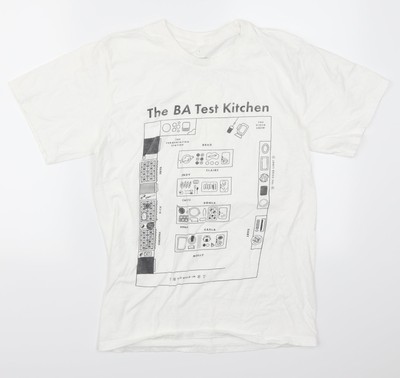 Bon Appetit Herren weiß Baumwolle T-Shirt Größe S Rundhalsausschnitt - The BA Test Kitchen