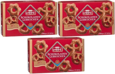 Lambertz Schokoladen Lebkuchen Vollmilch Herzen Sterne Brezeln 3x500g