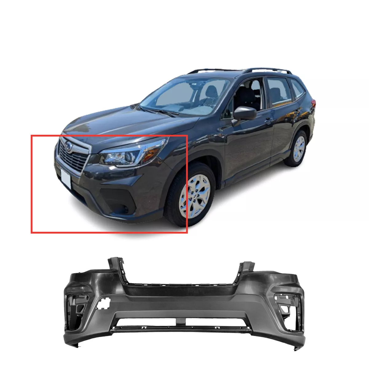 Primed Front Bumper Cover Fascia for 2019 2021 Subaru Forester