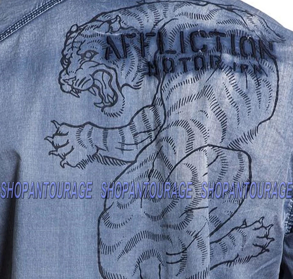 Nueva Camisa Affliction Heath 110WV664 Tejida Manga Larga con Botones Fpr Hombres Foto 4 de 4