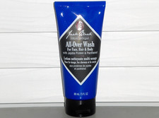 JACK BLACK All Over Wash, Face, Hair  Body, Jojoba Protein, Panthenol, 3 oz,