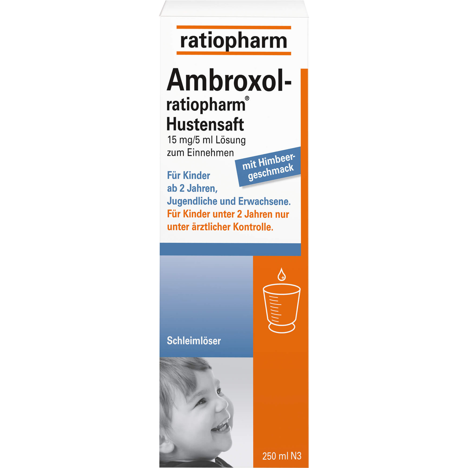 Ambroxol-ratiopharm Hustensaft Schleimlöser, 250 ml Lösung 563111