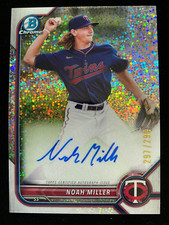 2022 Bowman Chrome NOAH MILLER 1st AUTO SPECKLE REFRACTOR #/299 Dodgers RC SP