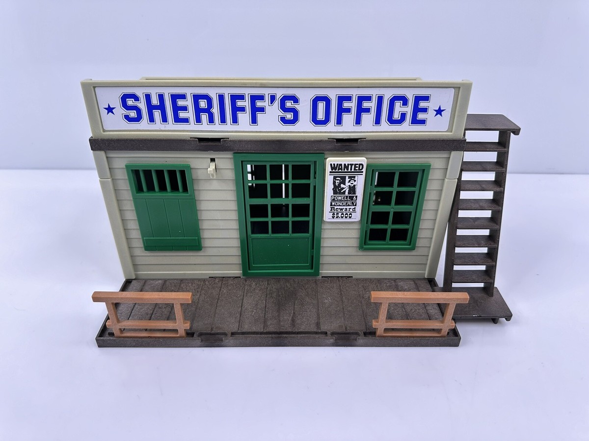 Lot Playmobil Vintage Western – Shérif, Prison, Maison, Enseigne, Toit, Set 3423, Occasion Bon état