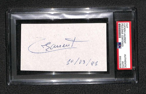 Signed Lucien Laurent Cut Auto 1st GOAL in World Cup History 1930 FIFA 30 WC PSA