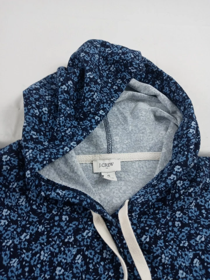 Sudadera con Capucha J Crew Mujer Talla Pequeña Sudadera Grande Azul Estampado Floral Pullover Foto 2 de 4