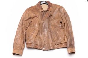 peter england leather bomber jacket