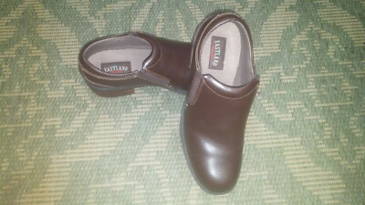 EASTLAND Double Deal Loafers Brown Smooth Toe Leather Women's 9.5 M 3330-02 EUC