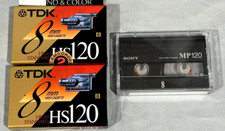 8mm Video Cassettes blank lot bundle of 3 TDK and Sony 120 NEW