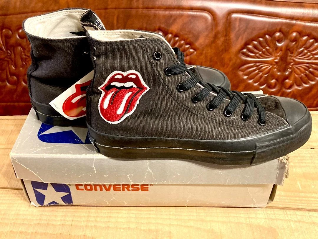 80s!USA! Converse Rolling Stones black high cut silver box / Not for sale