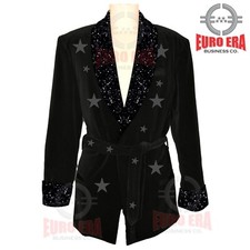 New Men Celebrity Royal Look Dinner Party Wear Velvet Smoking Robe Coat Jacket